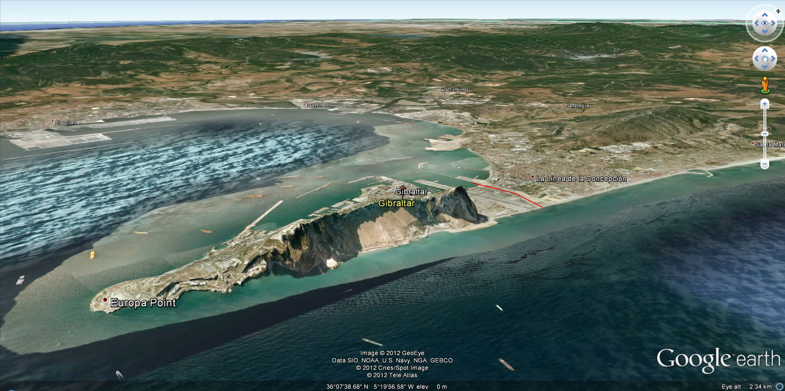 Gibraltar terre carte